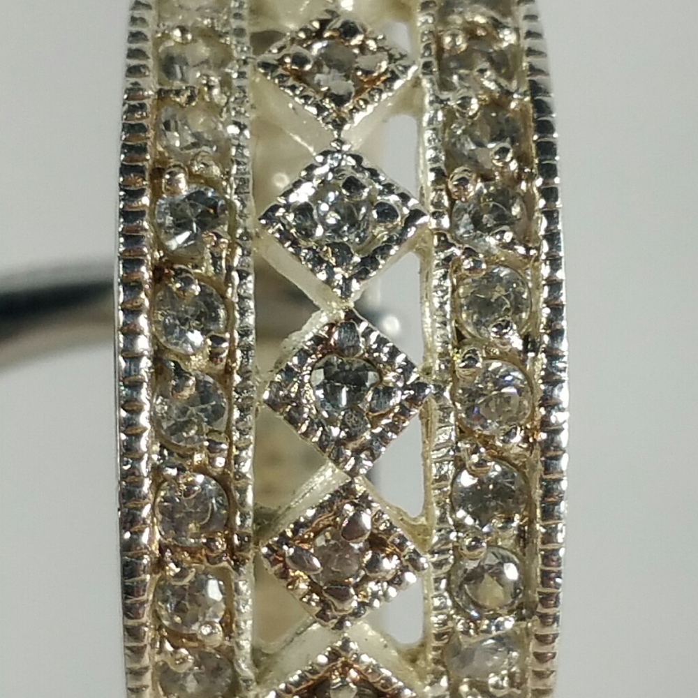 DESIGNER FAS CLEAR CZ STERLING SILVER RING